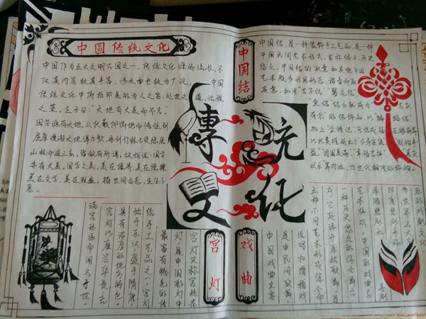 “中国传统文化”手抄报作品——一等奖